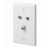 Leviton 5EA20-S3 Quickplate with 1 Data Port, Phone, and F-connector